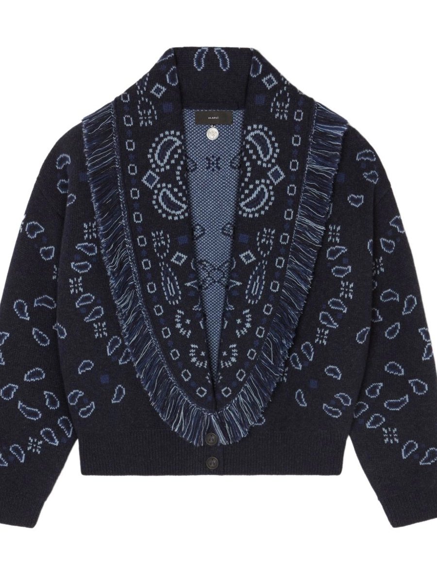 knitted Women Alanui bandana-pattern bomber jacket 0819